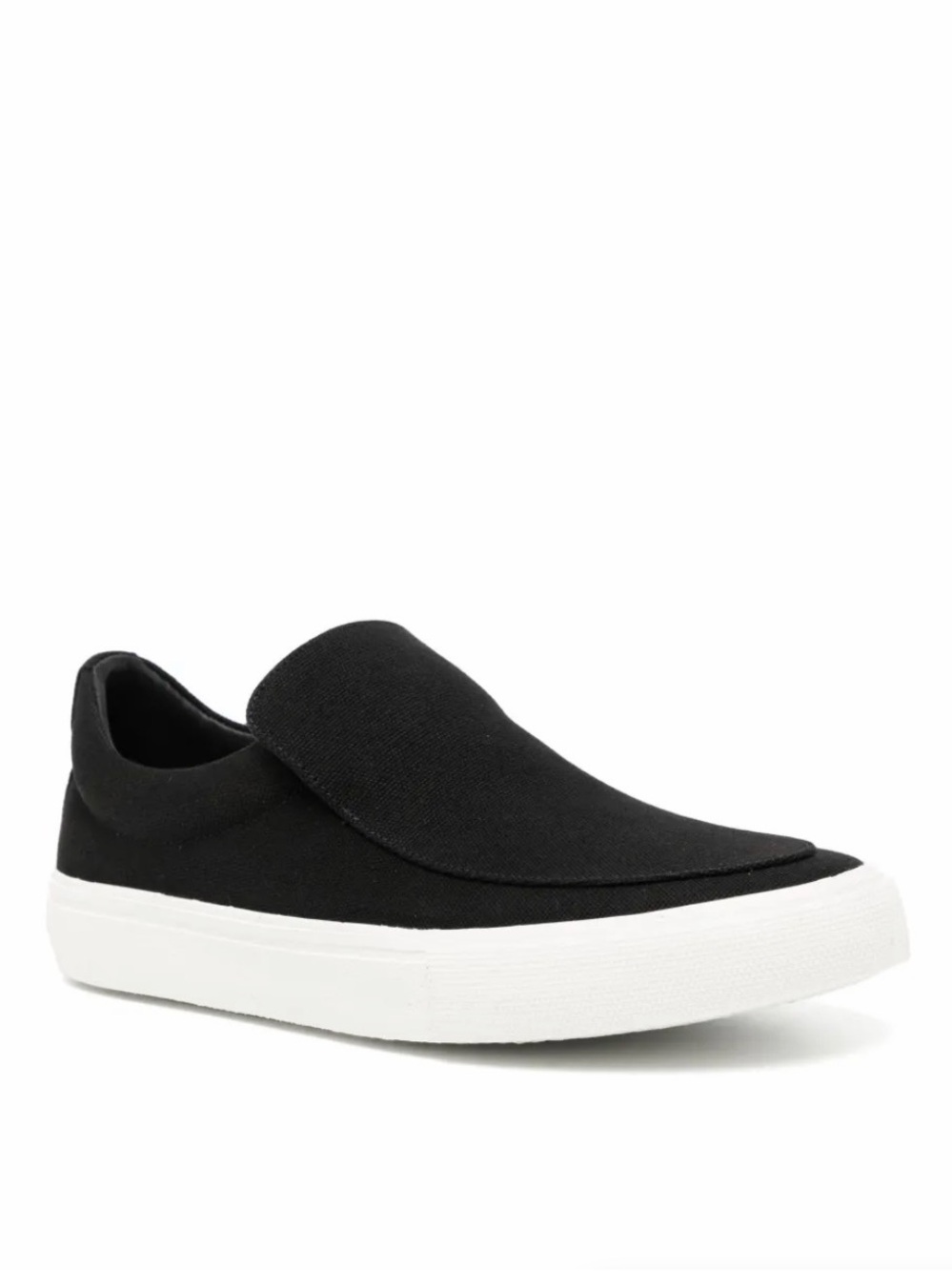 James Perse Women's Black Slip-On Sneakers with White Sole